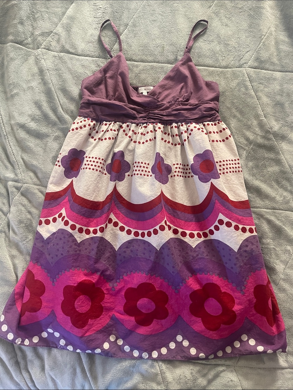Toi et Moi Purple and Pink Floral Tiered Sundress